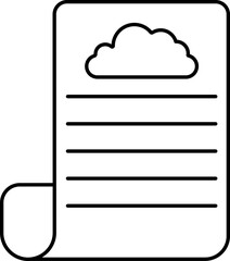 Weather News Paper Black Stroke Icon.