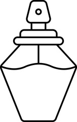 Crystal Perfume Bottle Black Thin Line Art Icon.
