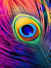 Rolgordijnen vertical wallpaper. peacock feathers. © Fotograf