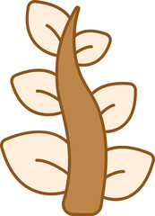 Obraz premium Leaf Branch Icon In Brown Color.