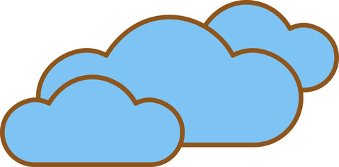 Illustration Of Cloudy Flat Icon or Symbol.