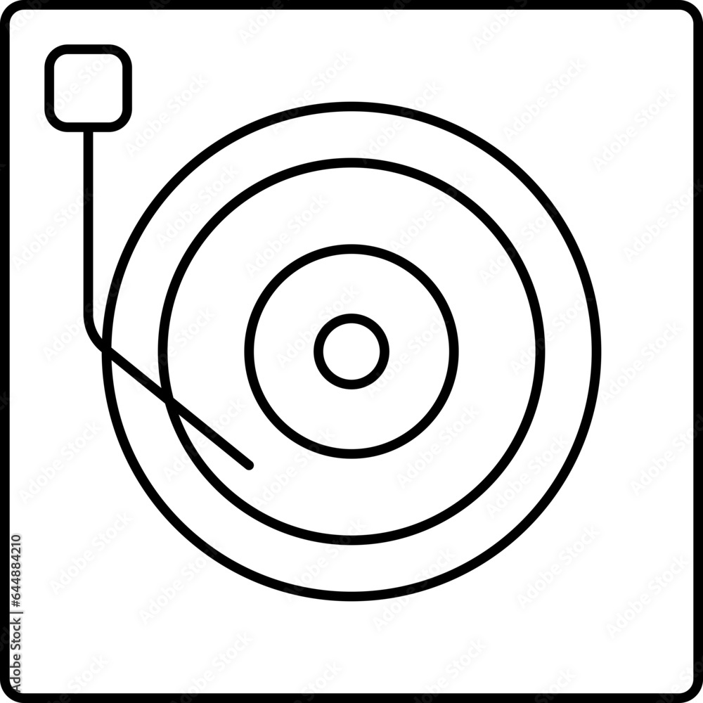 Canvas Prints top view vinyl player outline icon.