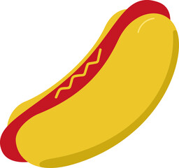Isolated Hot Dog Yellow And Red Icon.