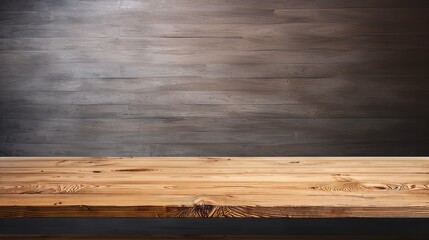 Photo of a wooden table against a wooden wall