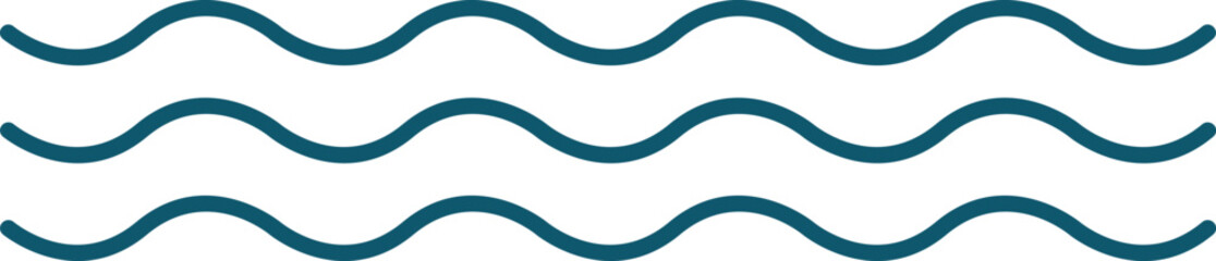 Blue Water Waves Icon Or Symbol.