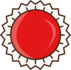 Red Bottle Cap Icon In Flat Style.
