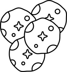 Black Outline Banana Chips Icon Or Symbol.