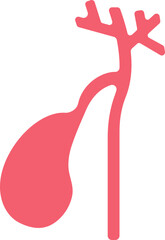 Pear Shaped Organ Of Gallbladder Red Icon.