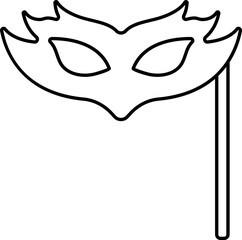 Eye Mask Stick Icon In Black Outline.