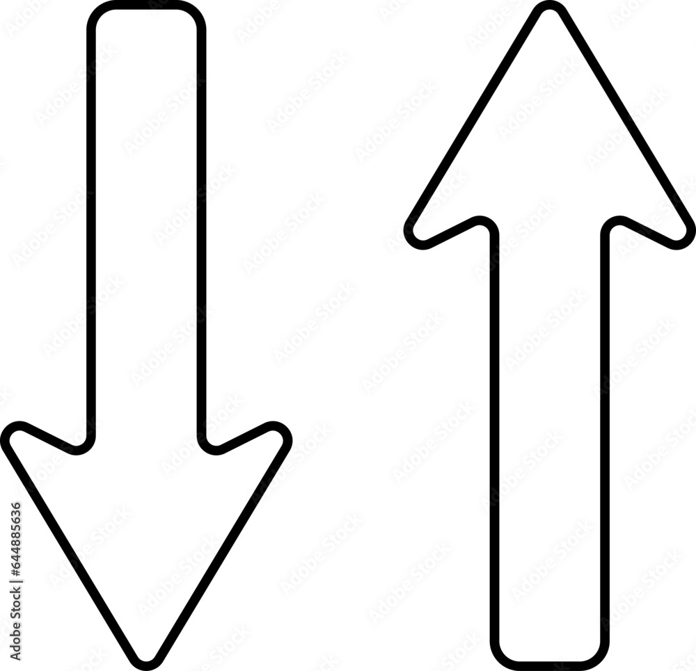 Poster up and down arrow linear icon.
