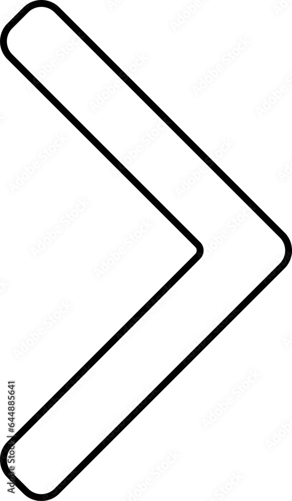 Poster forward triangle arrow icon in thin line art.