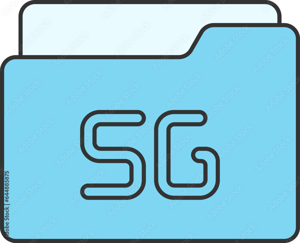 Canvas Prints Blue 5G Folder Icon In Flat Style.