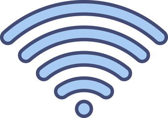 Blue Illustration Of Wifi Icon Or Symbol.