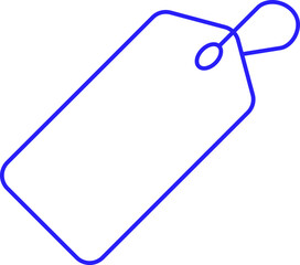Isolated Tag Icon In Blue Line Art.