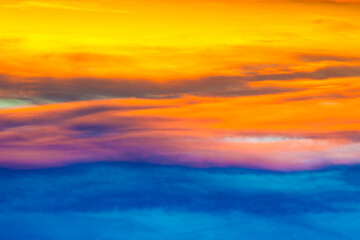 Sunset dramatic sky with dramatic clouds as nature sunset background