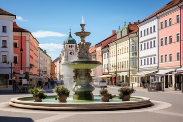 Austria's city Wels in Upper Austria state. Generative AI - obrazy, fototapety, plakaty