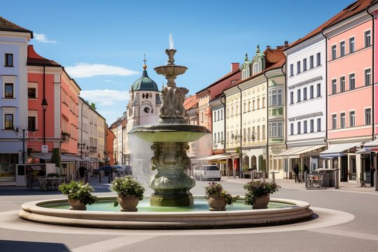Austria's city Wels in Upper Austria state. Generative AI