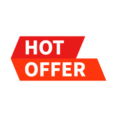Hot Offer In Red Orange Parallelogram Rectangle Shape For Promotion Marketing Business
