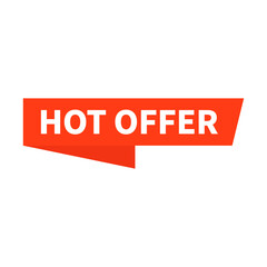 Hot Offer In Orange Ribbon Rectangle Shape For Advertisement Marketing Business
