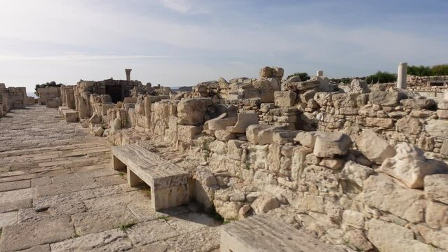 Walking on the grounds of ancient Kourion, an important historical site and popular place to visit in Cyprus

