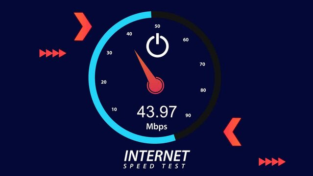 animation speed internet and 5G connectivity concept. 5G internet speed measurement with hi-tech gauge showing internet speed 4k resolution video