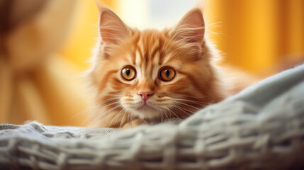 Fototapeta na wymiar Portrait of cute ginger cat