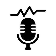 audio wave solid icon illustration vector graphic