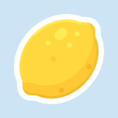 A lemon sticker for children. Cartoon colorful lemon illustration. 