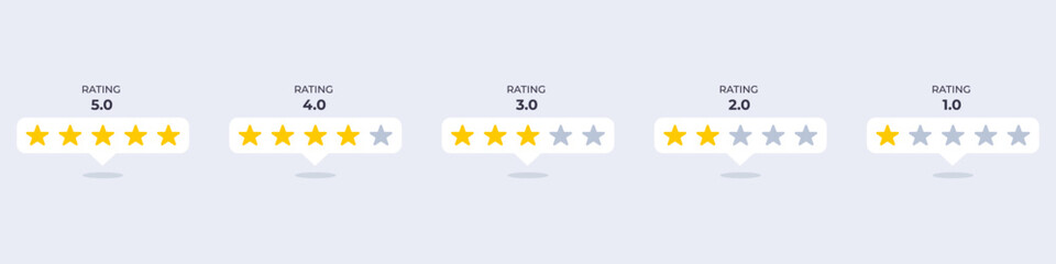 User review design for website from zero to five stars. Minimalistic style comment design for website.