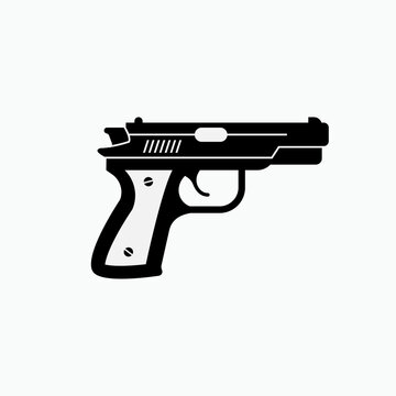 Gun Icon. Weapon Symbol. Toys, Military Equipment - Vector Logo Template.