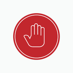 Hand Stop Icon.Prohibition Symbol - Vector Logo Template.