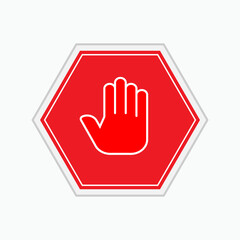 Obraz premium Hand Stop Icon.Prohibition Symbol - Vector Logo Template.