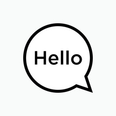 Speech Bubble Hello. Greeting, Communicate Symbol - Vector. 