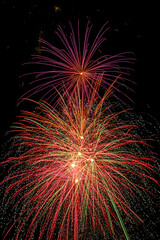 Fototapeta premium Colorful fireworks exploded in the night sky.