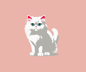 Persian Cat full body vector Illustration
