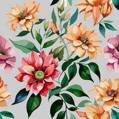 flower pattern watercolor art