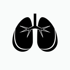 Lung Icon. Respiratory Organ Symbol - Vector.