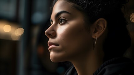 Profile Shot of a Young Girl Deep in Thought: A Captivating Focus on Contemplation and Reflection