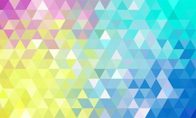 geometric abstract blue pink yellow triangle shape pattern background	