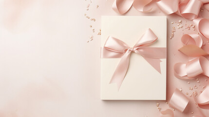 White giftbox with pink ribbon - 644895620