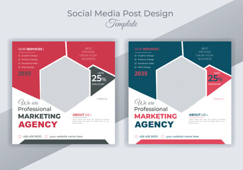 Vector digital business marketing banner for social media post template design.