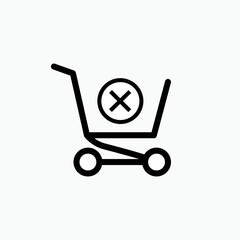 Purchase Cancel Icon.  Cancelled Symbol - Vector Logo Template.