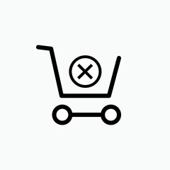 Purchase Cancel Icon.  Cancelled Symbol - Vector Logo Template.