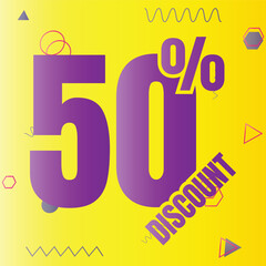 50% discount deal sign icon, 50 percent special offer discount vector, 50 percent sale price reduction offer design, Friday shopping sale discount percentage icon design