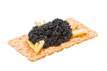 Toast with black caviar