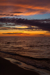 Summer sunset on the beach, Jantar, northern Poland