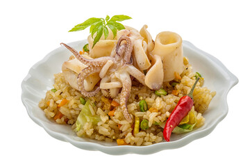 Fried rice with calamari
