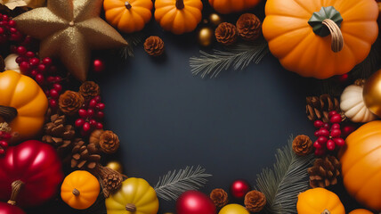 Obraz premium Thankgiving day on wooden background