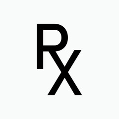 RX Medicine Icon. Drugs Prescription Symbol - Vector.