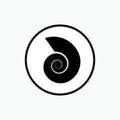 Shell Snail Icon. Mollusk,Fossil Symbol. 